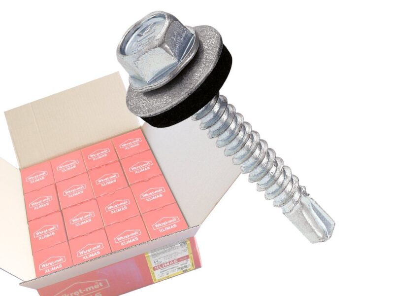 Čistý pozink 4,8x19mm – 1 Kartón (16x250ks) – Skrutky farmárske strešné pre oceľový podklad, WF