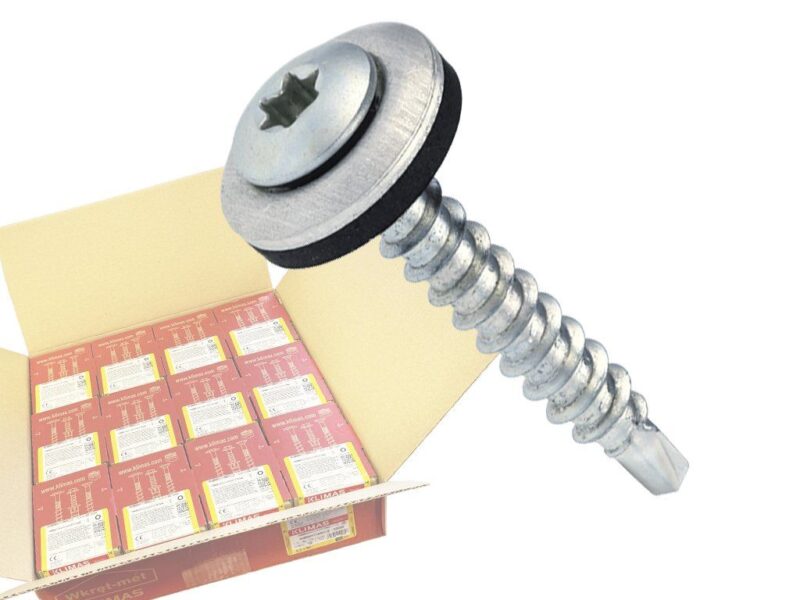 Čistý pozink 4,8x35mm – 1 Kartón (12x250ks) – Skrutky farmárske strešné TORX, WDD