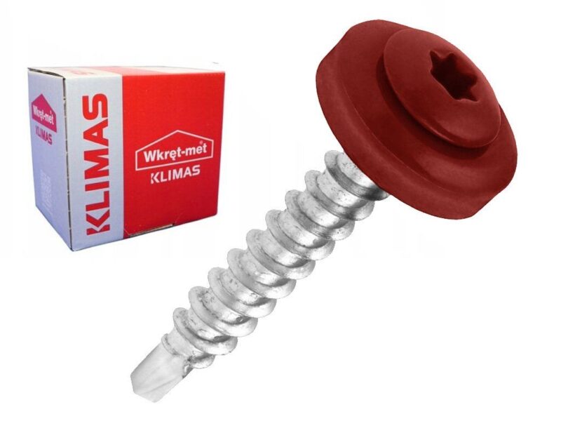 RAL 3009 4,8x35mm – 250ks – Skrutky farmárske strešné TORX, farba: hrdzavá červená, WDD