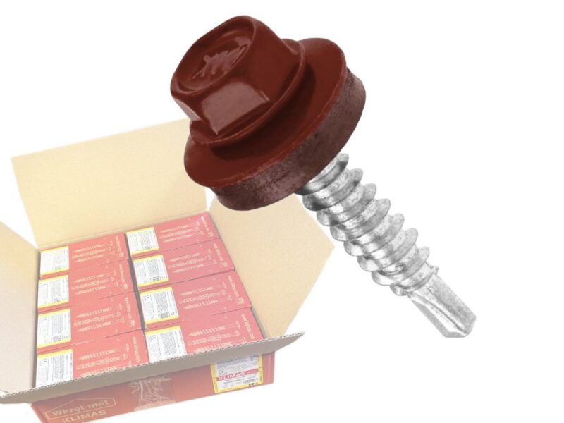 RAL 3009 4,8x70mm – 1 Kartón (8x200ks) – Skrutky farmárske strešné farba: hrdzavá červená