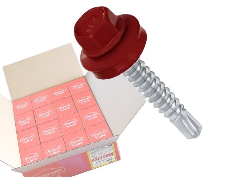 RAL 3011 4,8x19mm – 1 Kartón (16x250ks) – Skrutky farmárske strešné pre oceľový podklad, farba: Hnedočervená, WF