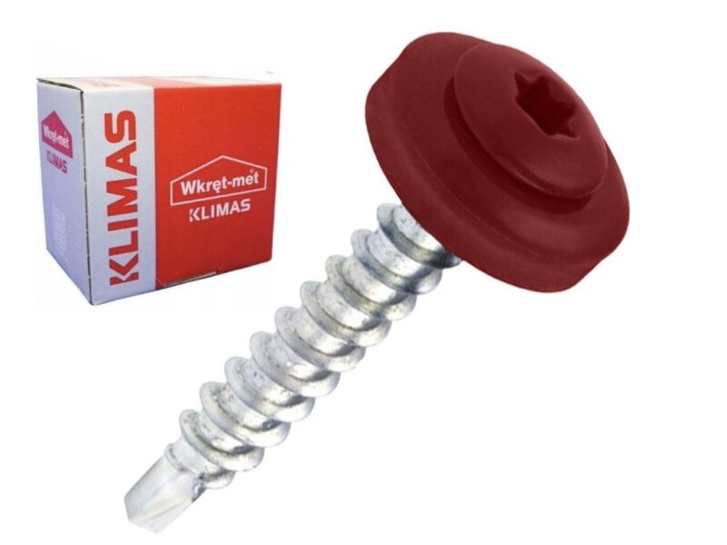 RAL 3011 4,8x35mm – 250ks – Skrutky farmárske strešné TORX, farba: hnedočervená, WDD