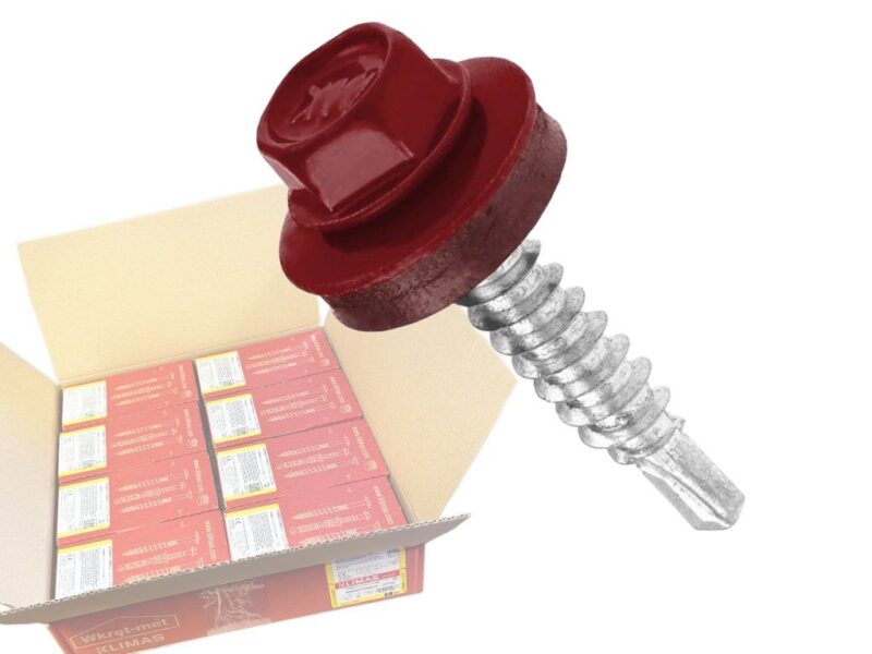 RAL 3011 4,8x70mm – 1 Kartón (8x200ks) – Skrutky farmárske strešné farba: Hnedočervená