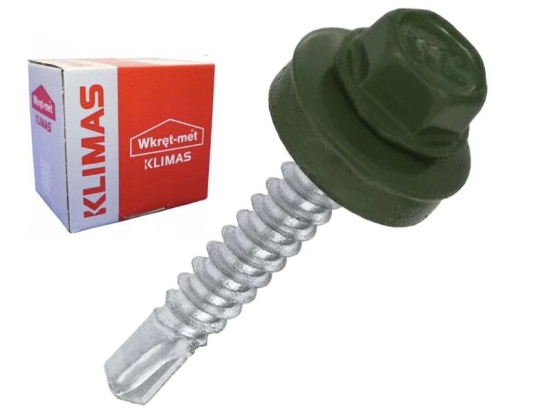 RAL 6020 4,8x19mm – 250ks – Skrutky farmárske strešné pre oceľový podklad, farba: Chrómová zelená, WF