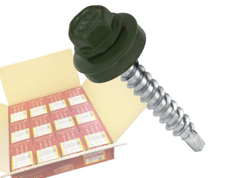 RAL 6020 4,8x35mm – 1 Kartón (12x250ks) – Skrutky farmárske strešné farba: chrómová zelená