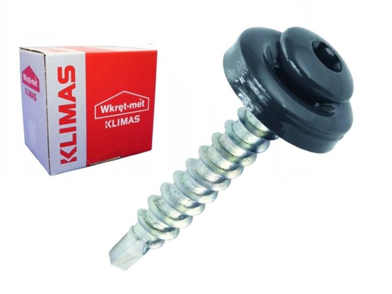 RAL 7024 4,8x35mm – 250ks – Skrutky farmárske strešné TORX, farba: Grafitová šedá, WDD