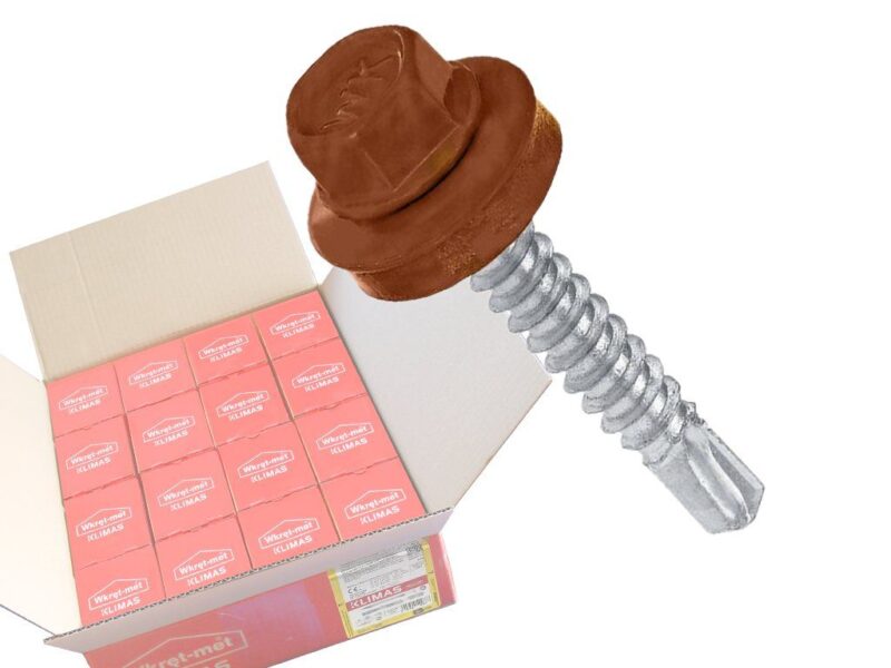 RAL 8004 4,8x19mm – 1 Kartón (16x250ks) – Skrutky farmárske strešné pre oceľový podklad, farba: Medená hnedá, WF