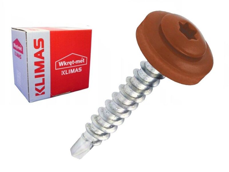 RAL 8004 4,8x35mm – 250ks – Skrutky farmárske strešné TORX, farba: Medená hnedá, WDD