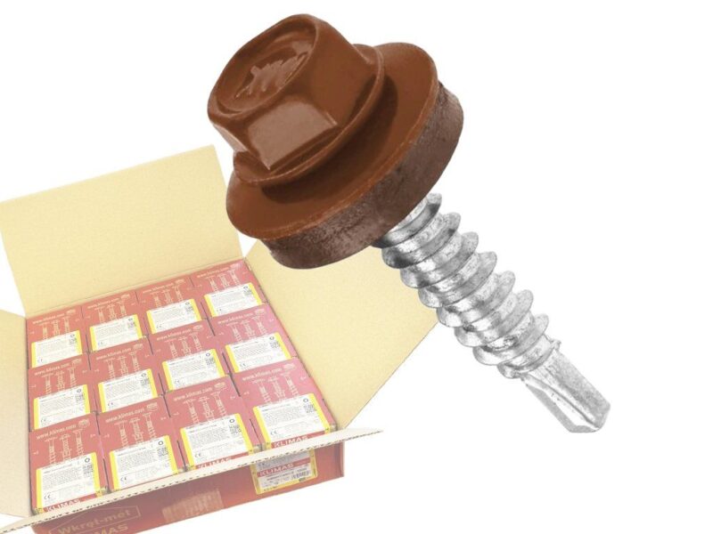 RAL 8004 4,8x55mm – 1 Kartón (12x200ks) – Skrutky farmárske strešné farba: medená hnedá