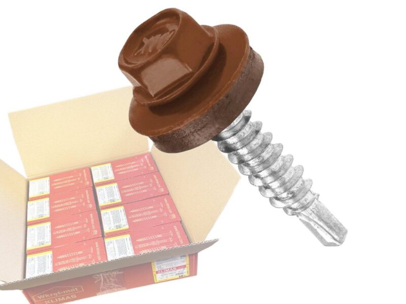 RAL 8004 4,8x70mm – 1 Kartón (8x200ks) – Skrutky farmárske strešné farba: Medená hnedá