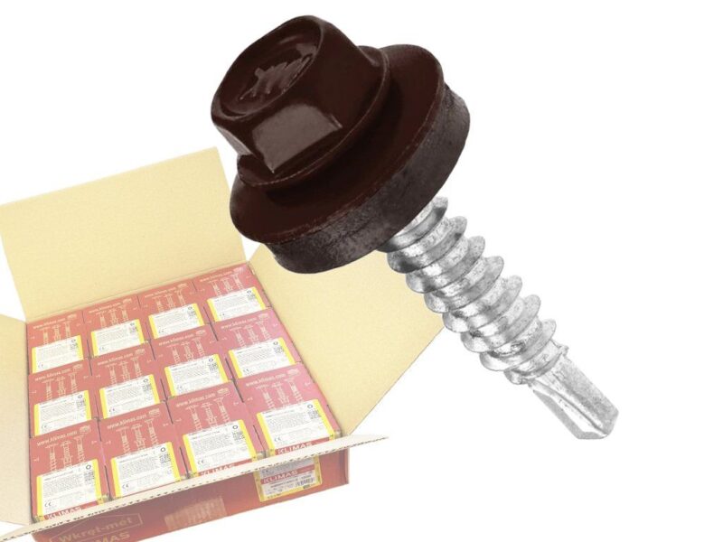 RAL 8017 4,8x35mm – 1 Kartón (12x250ks) – Skrutky farmárske strešné farba: čokoládová hnedá