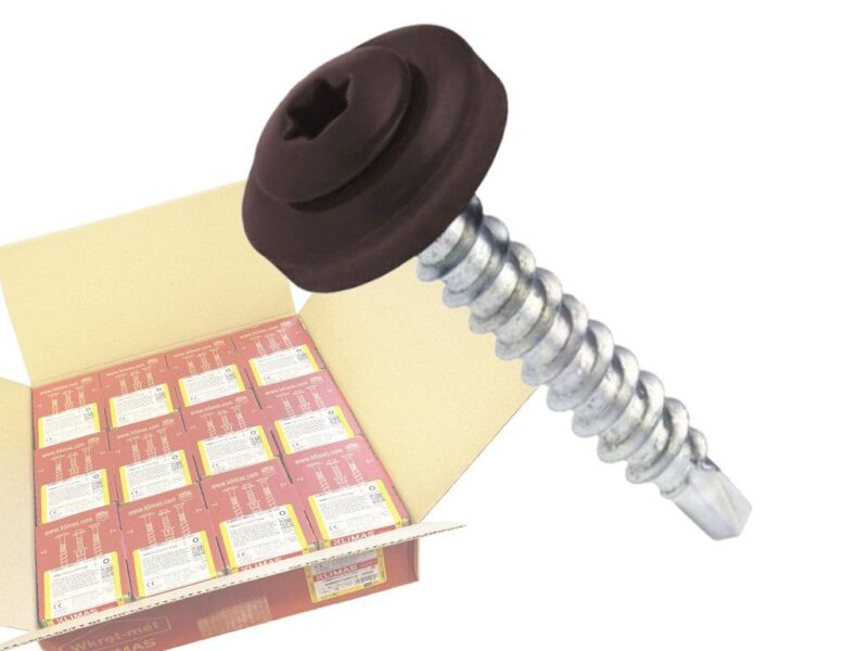 RAL 8017 4,8x35mm – 1 Kartón (12x250ks) – Skrutky farmárske strešné TORX, farba: Čokoládová hnedá, WDD