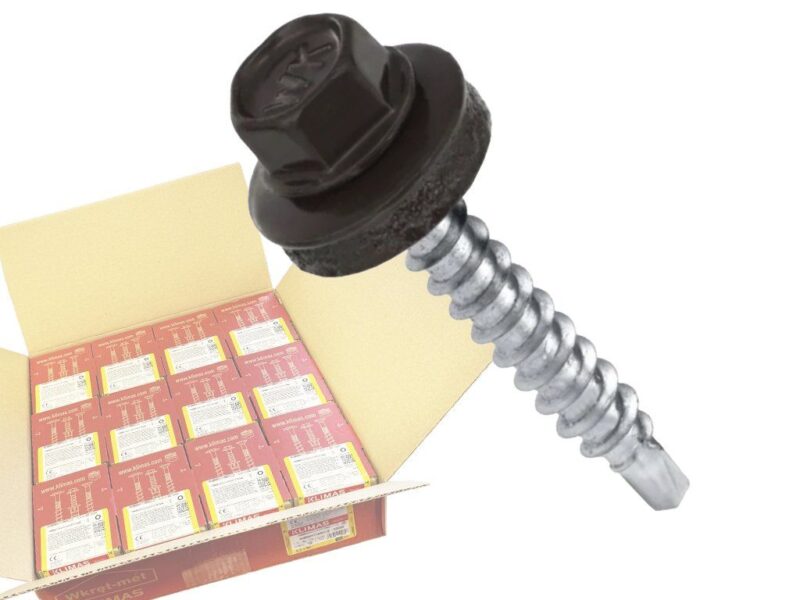 RAL 8019 4,8x19mm – 1 Kartón (12x250ks)- Skrutky farmárske strešné farba: šedohnedá