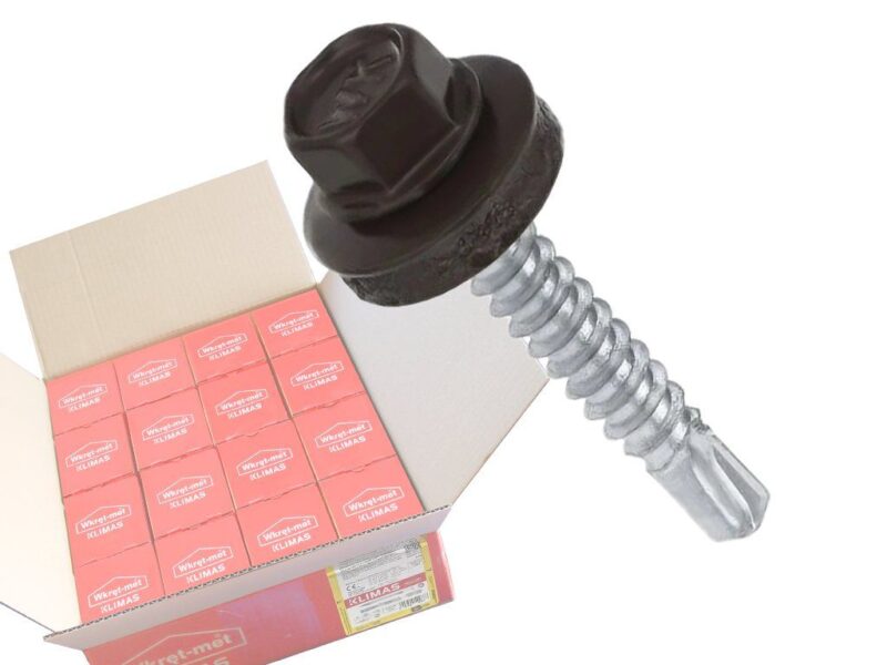 RAL 8019 4,8x19mm – 1 Kartón (16x250ks) – Skrutky farmárske strešné pre oceľový podklad, farba: Šedohnedá, WF