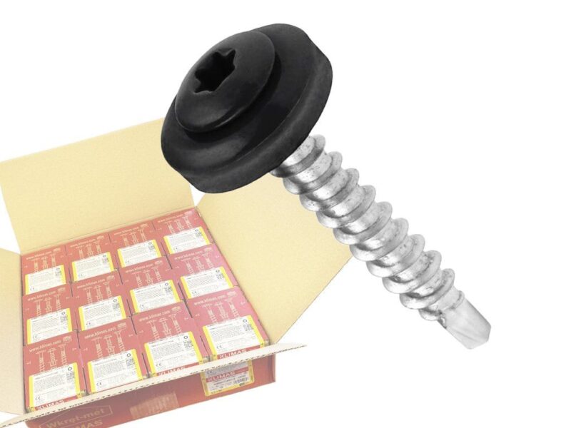 RAL 8019 4,8x35mm – 1 Kartón (12x250ks) – Skrutky farmárske strešné TORX, farba: šedohnedá, WDD