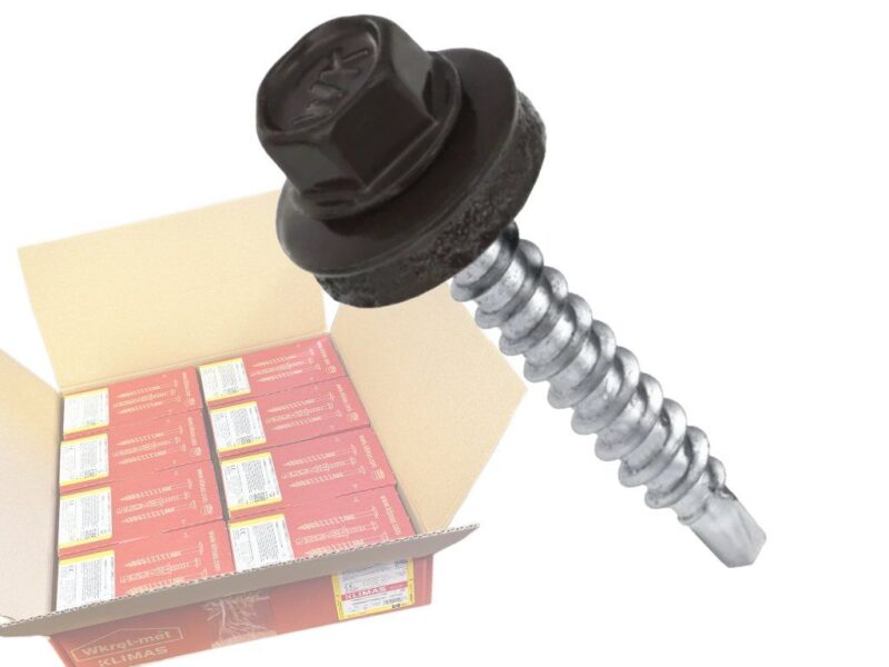 RAL 8019 4,8x70mm – 1 Kartón (8x200ks) – Skrutky farmárske strešné farba: šedohnedá