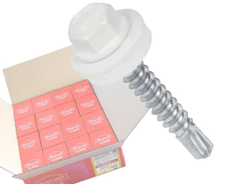 RAL 9003 4,8x19mm – 1 Kartón (16x250ks) – Skrutky farmárske strešné pre oceľový podklad, farba: Signálna biela, WF