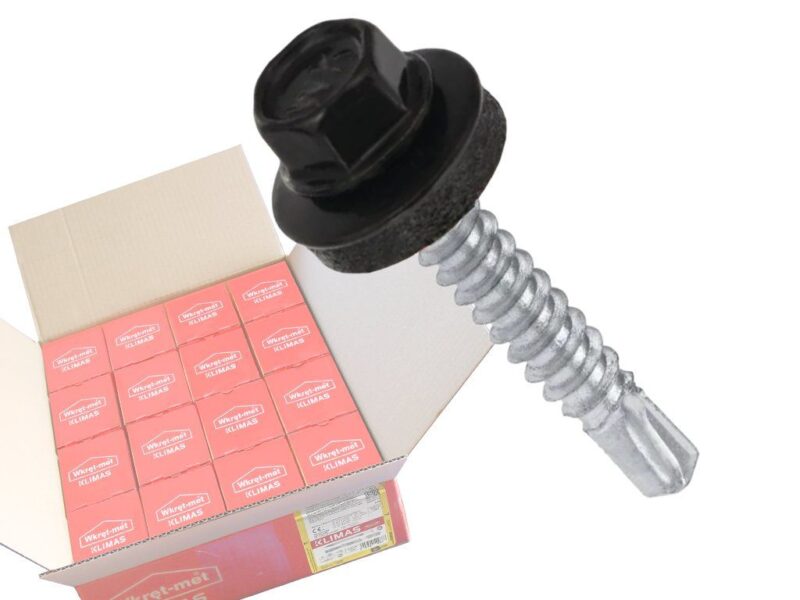 RAL 9005 4,8x19mm – 1 Kartón (16x250ks) – Skrutky farmárske strešné pre oceľový podklad, farba: Čierna, WF