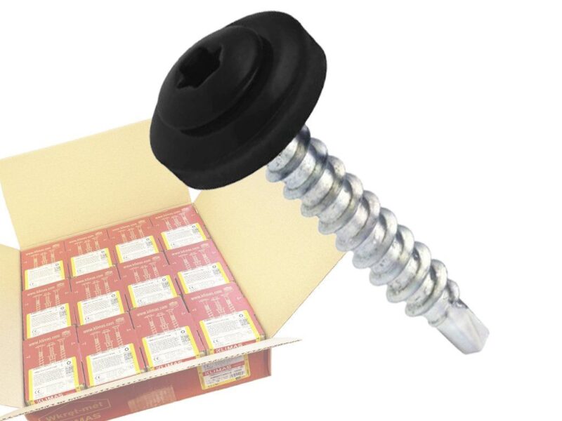 RAL 9005 4,8x35mm – 1 Kartón (12x250ks) – Skrutky farmárske strešné TORX, farba: Čierna, WDD