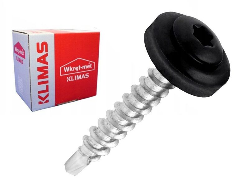 RAL 9005 4,8x35mm – 250ks – Skrutky farmárske strešné TORX, farba: Čierna, WDD