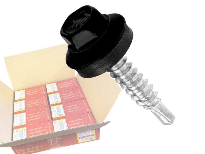 RAL 9005 4,8x70mm – 1 Kartón (8x200ks) – Skrutky farmárske strešné farba: čierna