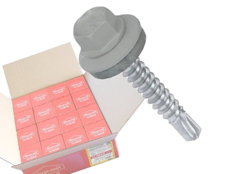 RAL 9006 4,8x19mm – 1 Kartón (16x250ks) – Skrutky farmárske strešné pre oceľový podklad, farba: Biely hliník, WF