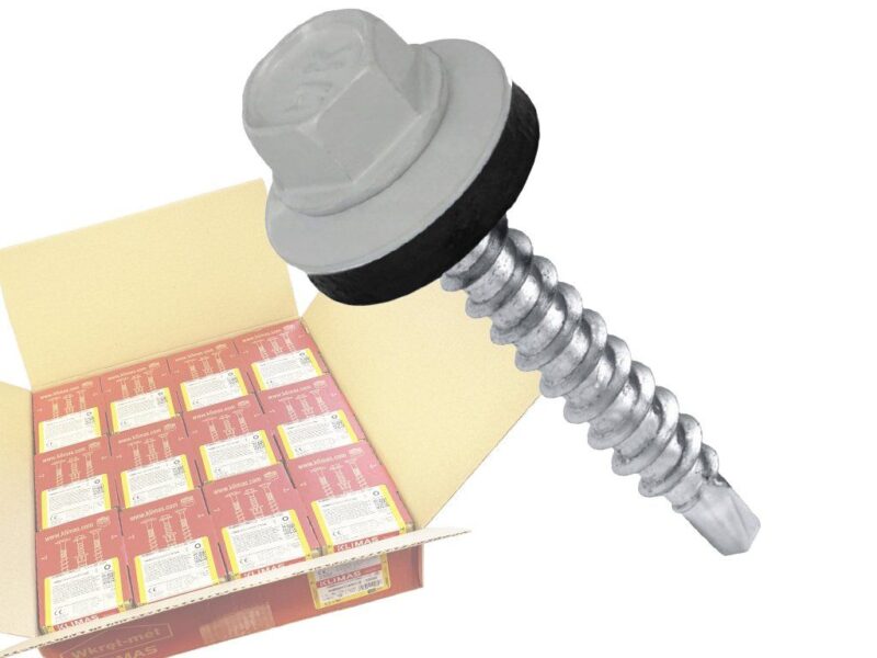 RAL 9006 4,8x35mm – 1 Kartón (12x250ks) – Skrutky farmárske strešné farba: Biely hliník, WFD