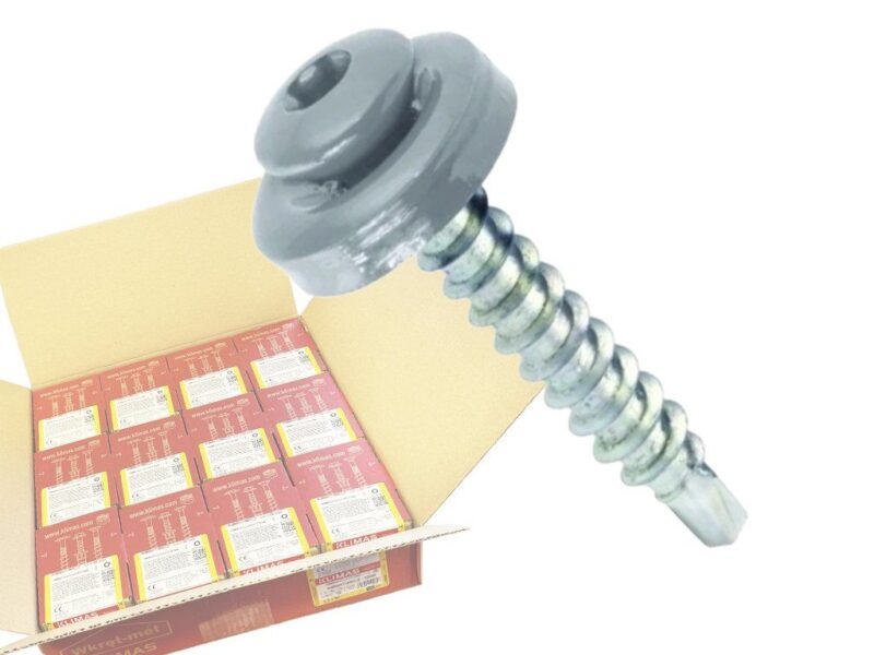 RAL 9006 4,8x35mm – 1 Kartón (12x250ks) – Skrutky farmárske strešné TORX, farba: Biely hliník, WDD