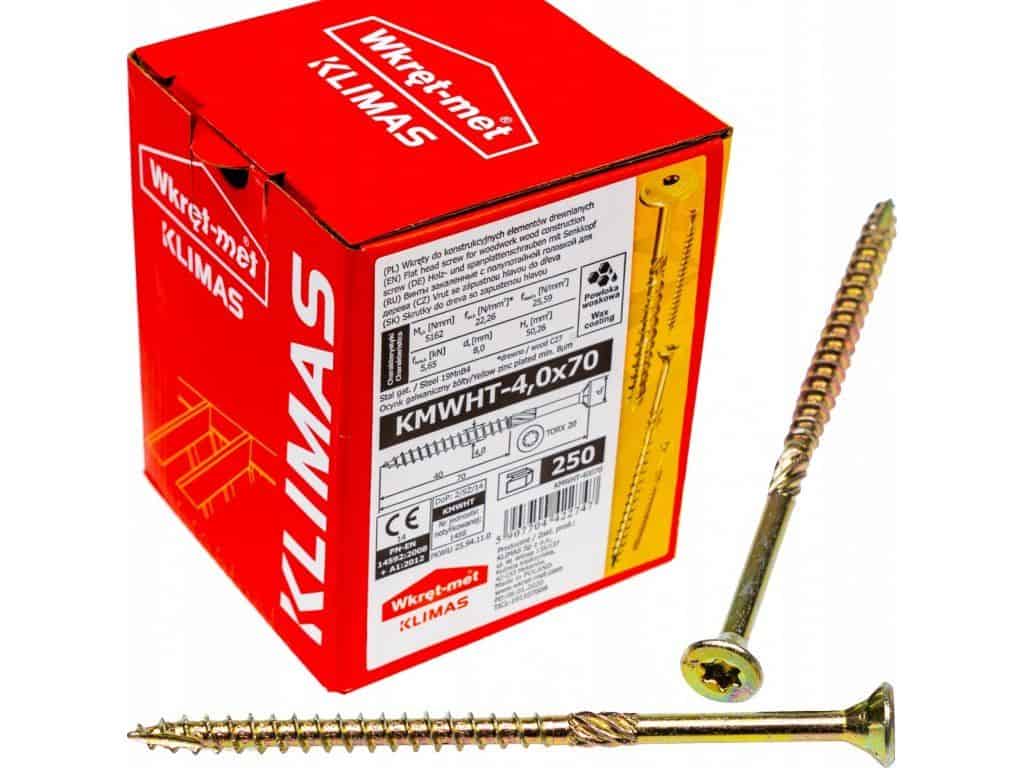 TX 4x70mm – 200 ks – Skrutky / Vruty do dreva so zapustenou hlavou, WKCS