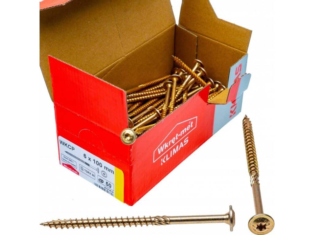 TX 6x100mm – 100 ks – Skrutky / Vruty do dreva s tanierovou hlavou, WKCP
