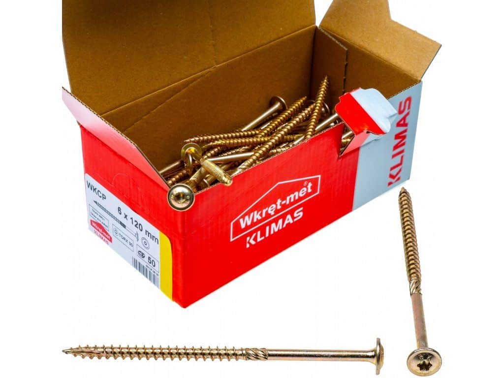 TX 6x120mm – 100 ks Skrutky / Vruty do dreva s tanierovou hlavou, WKCP