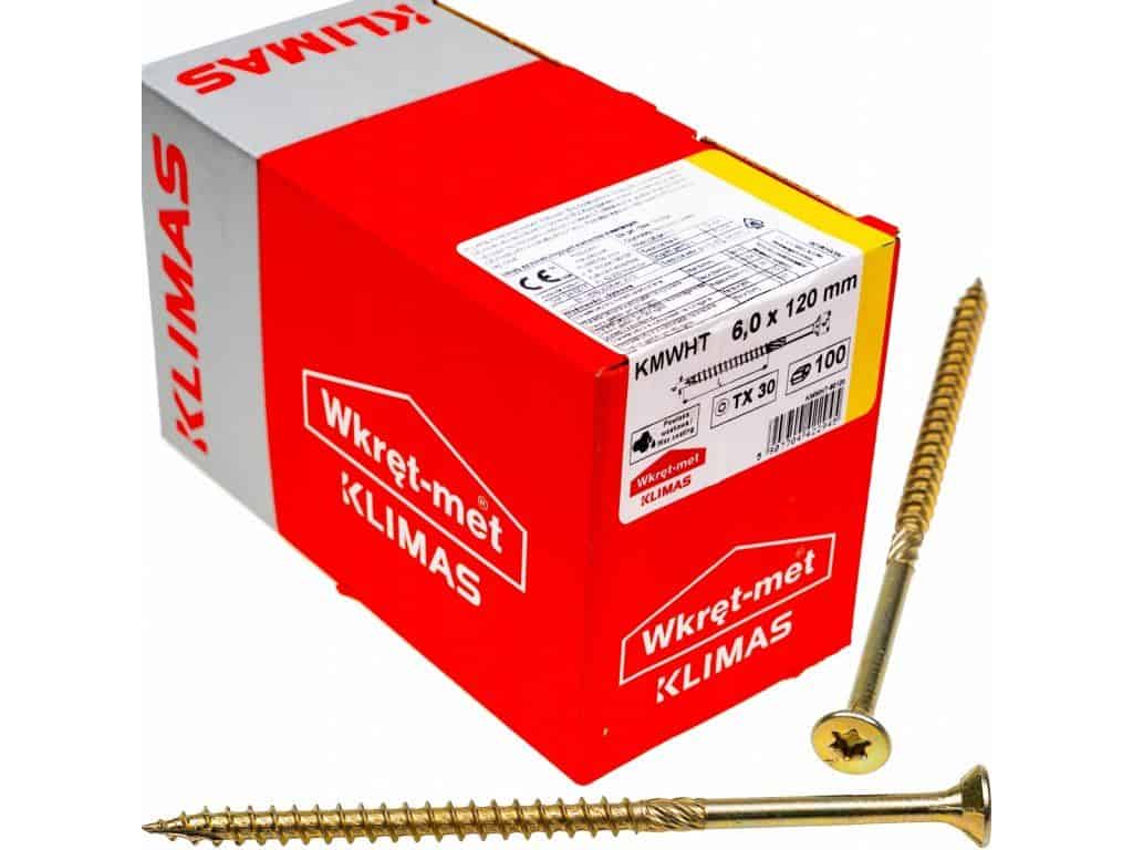 TX 6x120mm – 100 ks – Skrutky / Vruty do dreva so zapustenou hlavou, WKCS