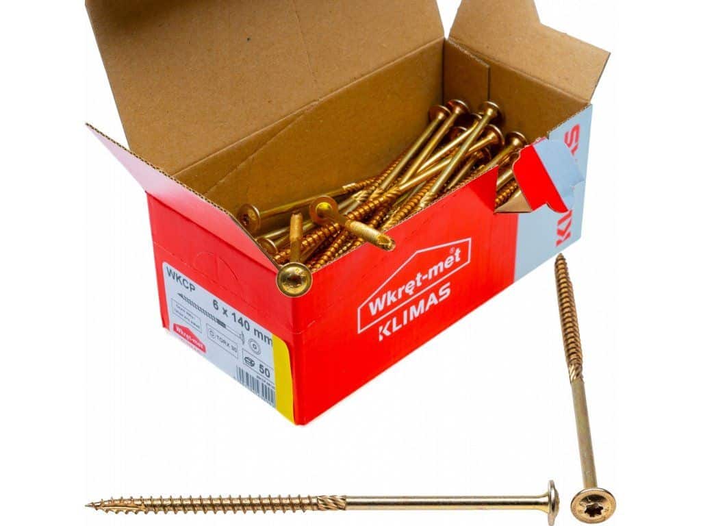 TX 6x140mm – 100 ks – Skrutky / Vruty do dreva s tanierovou hlavou, WKCP