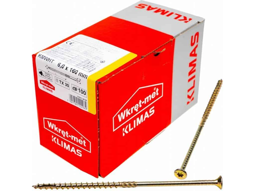 TX 6x160mm – 100 ks – Skrutky / Vruty do dreva so zapustenou hlavou, WKCS