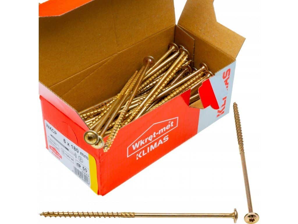 TX 6x180mm – 100 ks – Skrutky / Vruty do dreva s tanierovou hlavou, WKCP