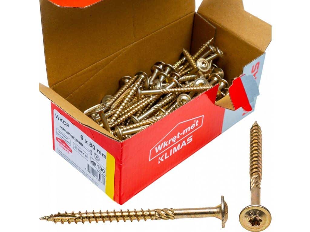 TX 6x80mm – 100 ks – Skrutky / Vruty do dreva s tanierovou hlavou, WKCP