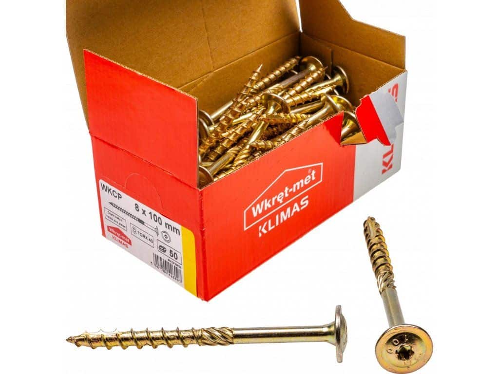 TX 8x100mm – 50 ks – Skrutky / Vruty do dreva s tanierovou hlavou, WKCP