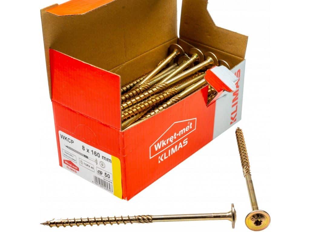 TX 8x160mm – 25 ks – Skrutky / Vruty do dreva s tanierovou hlavou, WKCP