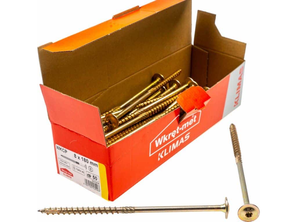 TX 8x180mm – 50 ks – Skrutky / Vruty do dreva s tanierovou hlavou, WKCP