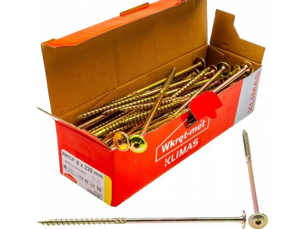 TX 8x220mm – 50 ks – Skrutky / Vruty do dreva s tanierovou hlavou, WKCP